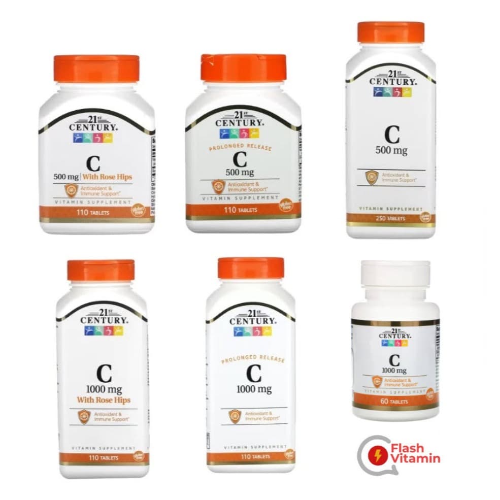 ขวดเล็ก / ใหญ่ 21st Century Vitamin C 500 / 1,000 mg - วิตามิน ซี เสริมภูมิต้านทาน รูปที่ 1
