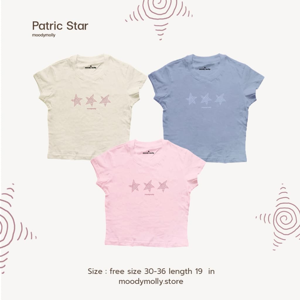 moodymolly New color เสื้อ babytee ลายสกรีนดาว รูปที่ 1
