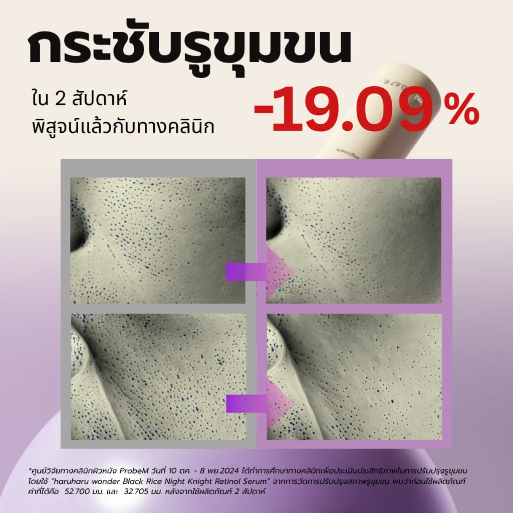 haruharu wonder Black Rice Night Knight Retinol Serum 20ml.รับฟรี อายครีม 1ml. 1 ชิ้น + 5 เซราไมด์ 1.5 ml.1ชิ้น รูปที่ 3