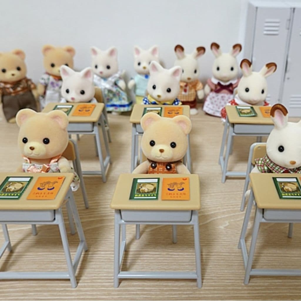 Miniature ชุดโต๊ะนักเรียนญี่ปุ่น สเกล 1/12 โต๊ะจิ๋วเก้าอี้จิ๋ว ใช้กับนั่งจ๋องLookupได้ Yamada โมเดล รูปที่ 6