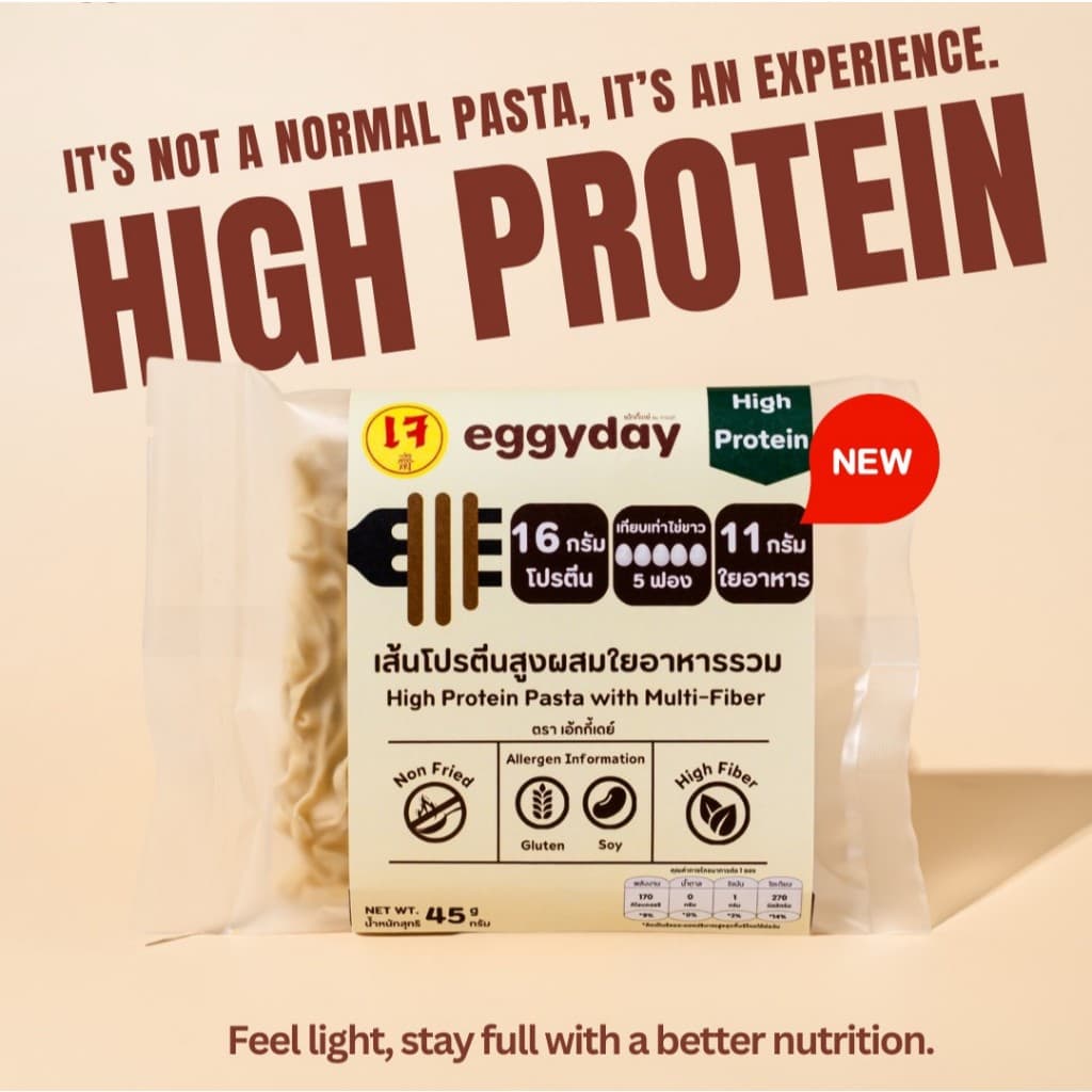เส้นโปรตีนสูง ใยอาหารรวม I เน้นสุขภาพ อิ่มนานไม่อ้วน โลว์คาร์บ High Protein Pasta with Multi-Fiber รูปที่ 2
