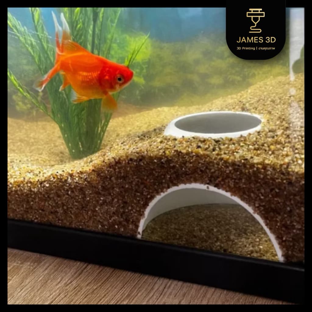 บ้านปลา กุ้ง ถ้ำซ่อนปลาใต้ดิน อุโมงค์ใต้ดิน ตกแต่งตู้ปลา น้ำหนักเบา ใช้งานง่าย รูปที่ 1