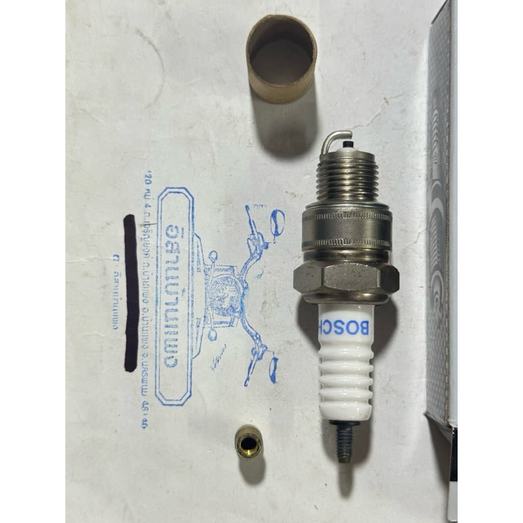 BOSCH หัวเทียน 2 จังหวะเกลียวสั้น แท้ 100% Y80 Y100/111 Belle.100-R ALFA FR80 A80 A100 RC80/100/110 Crystal รูปที่ 7