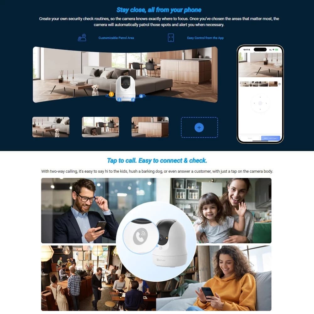 กล้องวงจรปิดไร้สาย EZVIZ รุ่น C6N G1 - 3K 5MP / 4K 8MP Pan & Tilt Wi-Fi Camera รูปที่ 6