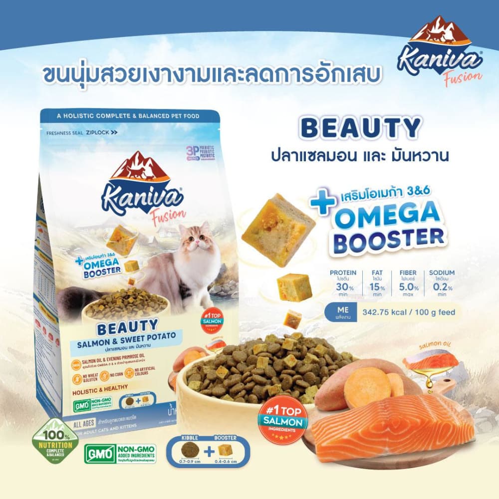 3สูตรใหม่! Kaniva Fusion อาหารแมว คานิว่า ฟิวชั่น อาหารเม็ดเกรดพรีเมี่ยม ผสมผสาน 3P Biotic ที่ดีต่อระบบลำไส้ รูปที่ 7