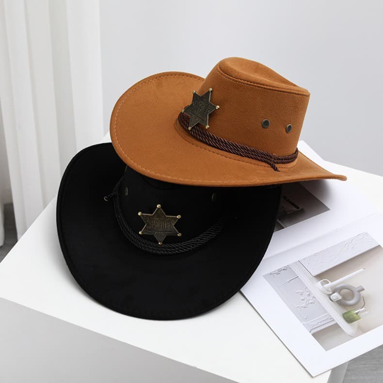 หมวกคาวบอย Sheriff หมวกนายอำเภอ X18 American Vintage Style 05X18 รูปที่ 4