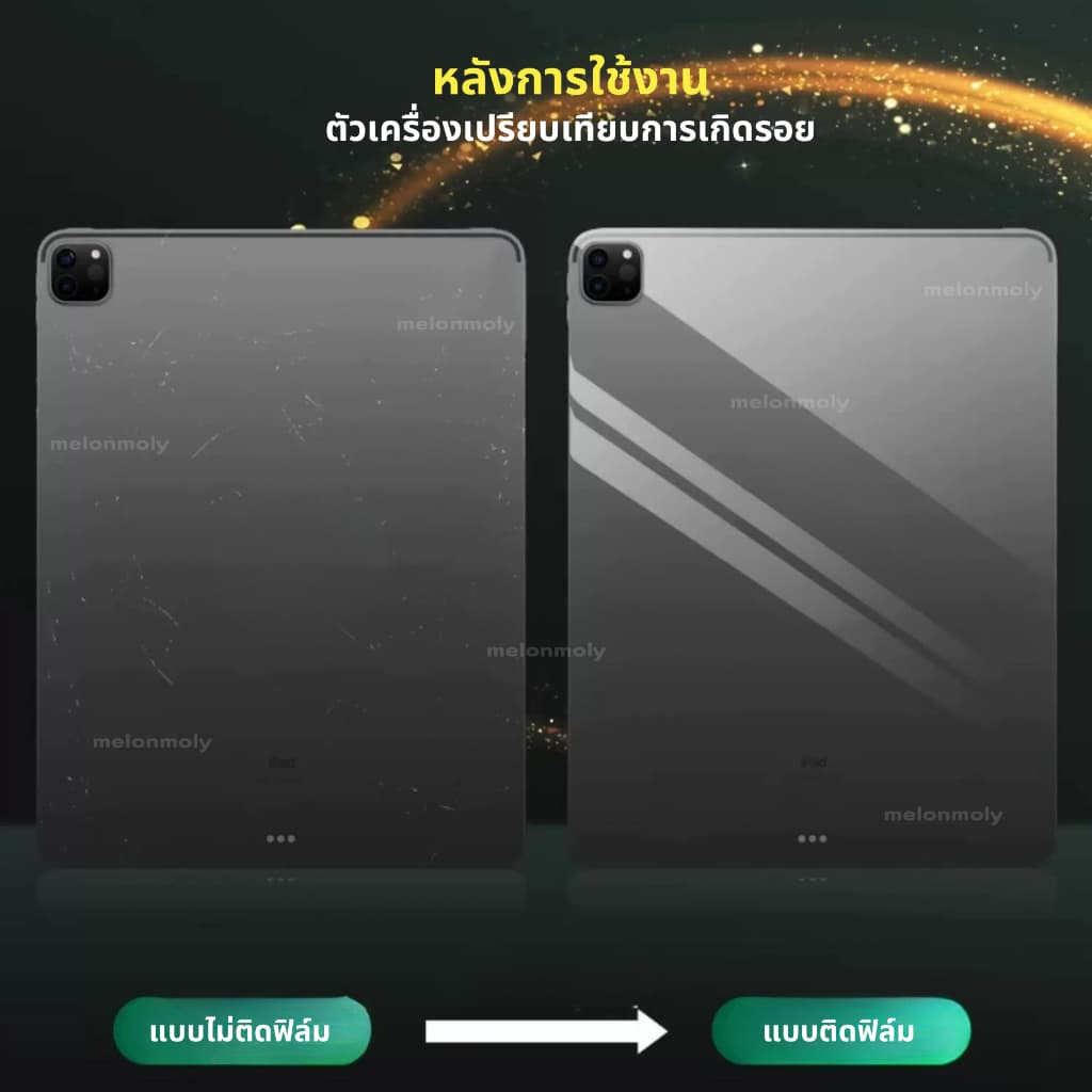 ฟิล์มหลังไอแพด hydrogel ใส/ด้าน สำหรับไอแพด Air7 Gen11 Air6 Pro M5 Gen9 8 7 ฟิล์มไฮโดรเจล กันรอย ฟิล์มหลัง ไอแพด Air4,5 รูปที่ 5