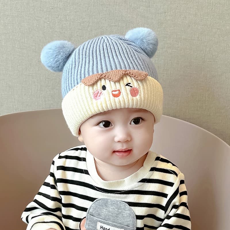 หมวกเด็ก หมวกไหมพรมเด็ก ลายการ์ตูนน่ารัก แฟชั่น หมวกฤดูหนาวเด็ก กันลม มีความยืดหยุ่นสูง รูปที่ 7