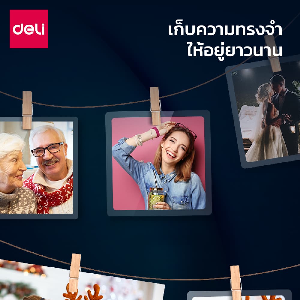 Deli พลาสติกเคลือบบัตร แผ่นเคลือบ เคลือบร้อน A4/A3 100 แผ่น หนา 60/75/100/125 ไมครอน laminator film รูปที่ 6