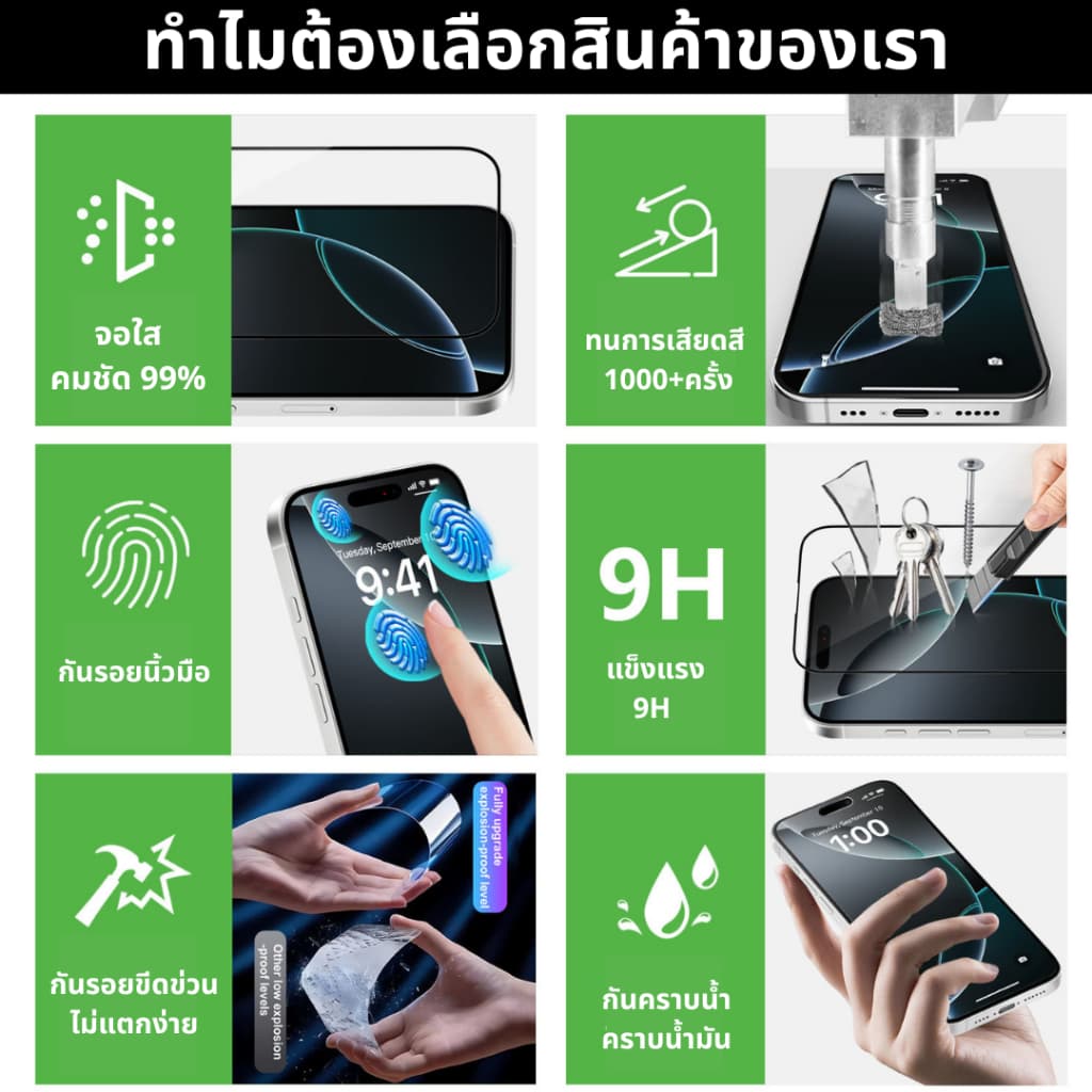 ฟิล์มกระจกเต็มจอแบบใส รุ่น Infinix Hot 60i 5G,60 Pro,50,50i,50 Pro+,40 Pro,40i,30,30i,20s,20,20i,12 Play,12i,11,9,10,8 รูปที่ 3