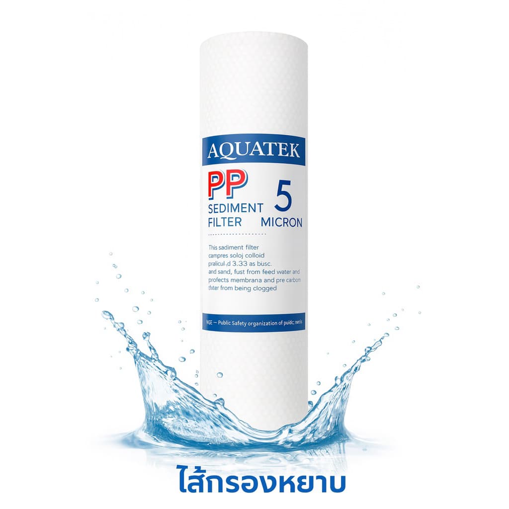 ไส้กรองน้ำ PP Aquatek Sliver USA คุณภาพสูง ขนาด 10 นิ้ว 5 ไมครอน รูปที่ 2