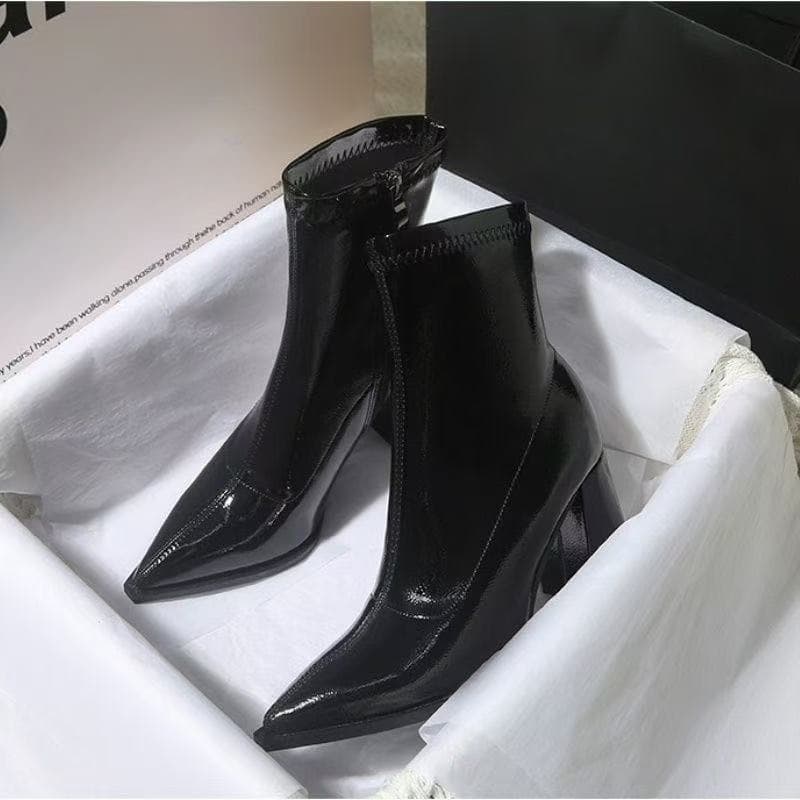 martin boots รองเท้าบูทแฟชั่นส้นสูง มีปลายแหลม สำหรับผู้หญิง รูปที่ 9