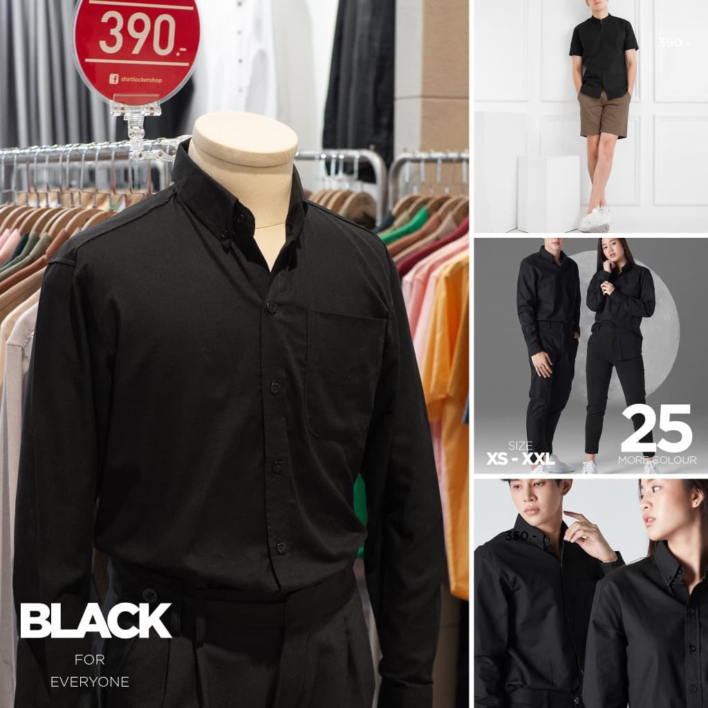 SHIRT LOCKER เสื้อเชิ้ตแขนยาว ทรงสลิม มีหน้าร้าน ตรงปก เนื้อผ้า Oxford สีไม่ตก ผ้าไม่หด รูปที่ 4