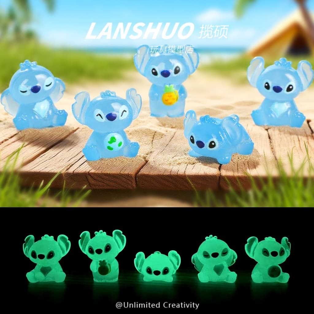 เรซิ่นสติช 20/50/100ชิ้น ตกแต่งห้องนอน ตกแต่งบ้าน เรืองแสง เรซิ่นเรืองแสง ตุ๊กตาเรซิ่น เรืองแสง รูปที่ 1