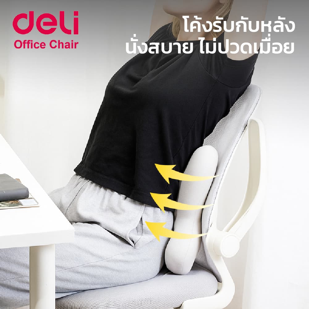 Deli เบาะรองหลังพื่อสุขภาพ ลดอาการปวดเมื่อย ออกแบบตามร่างกาย นั่งสบาย พกพาสะดวก Lumbar Support รูปที่ 5