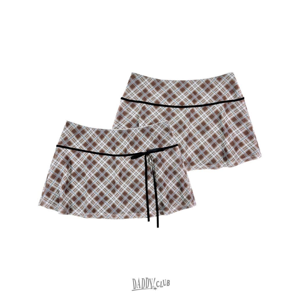 DADDYCLUB | Kirdy Skirt กระโปรงเอวต่ำ ลาย tartan สุดน่ารัก รูปที่ 2