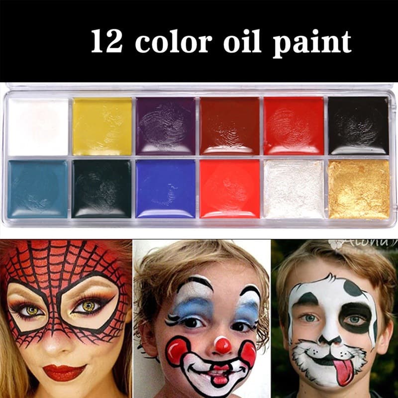 สีเพ้นท์หน้า สีทาหน้าและร่างกาย สีสันสดใส สีทาหน้า มี12สี สีทาตัวเรืองแสง ล้างเครื่องสำอางออกง่าย รูปที่ 2