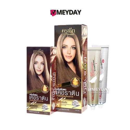 Cruset Keratin Hair Straightener Cream ครูเซ็ท ครีมยืดผม เคอราติน 60 - 170ml ใช้กับเครื่องหนีบผมไฟฟ้า รูปที่ 1