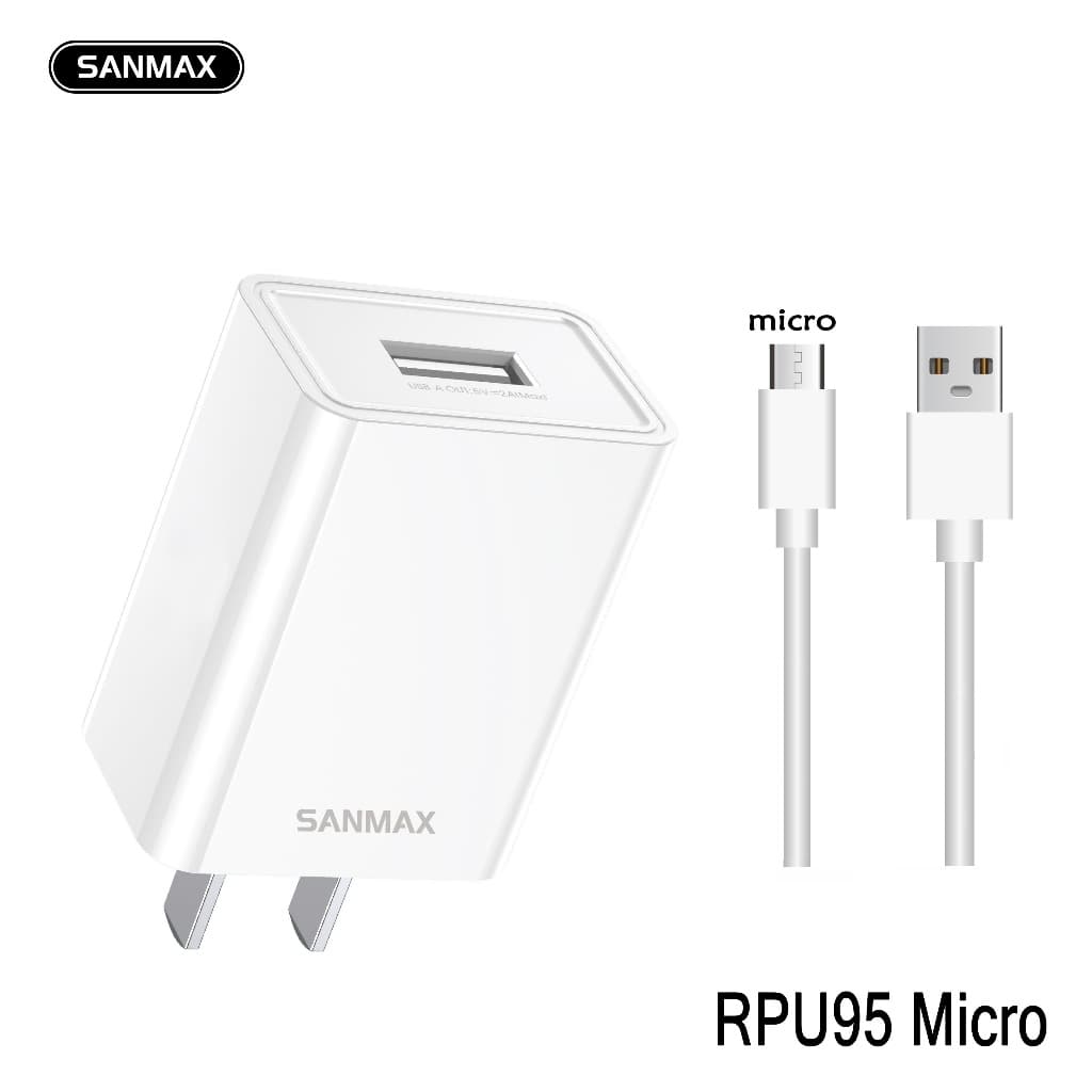 sanmax rpu96 CCC ปลั๊กชาร์จ USB สายชาร์จ+หัวชาร์จ 2.4A สำหรับ phone typec micro ชาร์จเร็ว รูปที่ 3