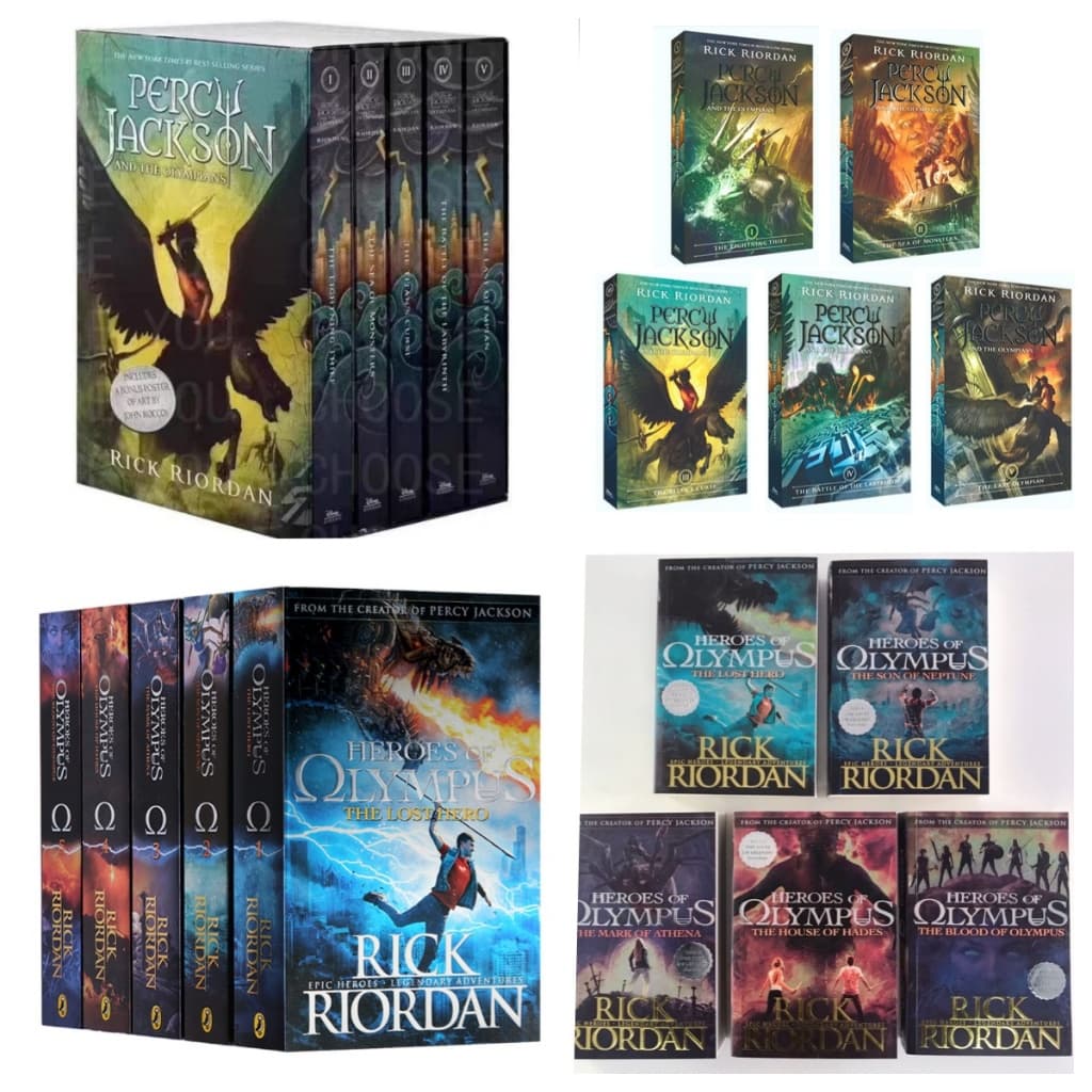 5 Books/Set Percy Jackson & The Olympians Level 1/2 Novel Books Children's English Picture Book Sets รูปที่ 1