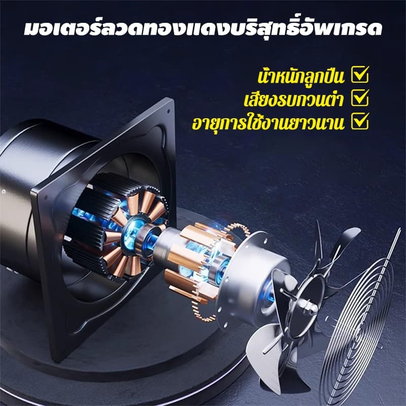 สแตนเลส พัดลมดูดควันน้ำมัน พัดลมระบายอากาศ เครื่องดูดควัน 6/8/10/12นิ้ว ลมแรง คุณภาพดี อายุการใช้งานยาวนาน ในครัว บาร์บี รูปที่ 3