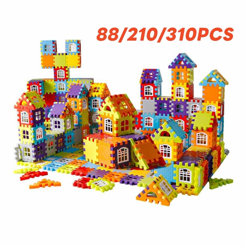 ของเล่นบล็อคตัวต่อ 88/210/310pcs เสริมสร้างสมาธิเด็กตัวต่อก่อสร้างประ กอบง่ายทำได้หลายรูปทรง รูปที่ 1