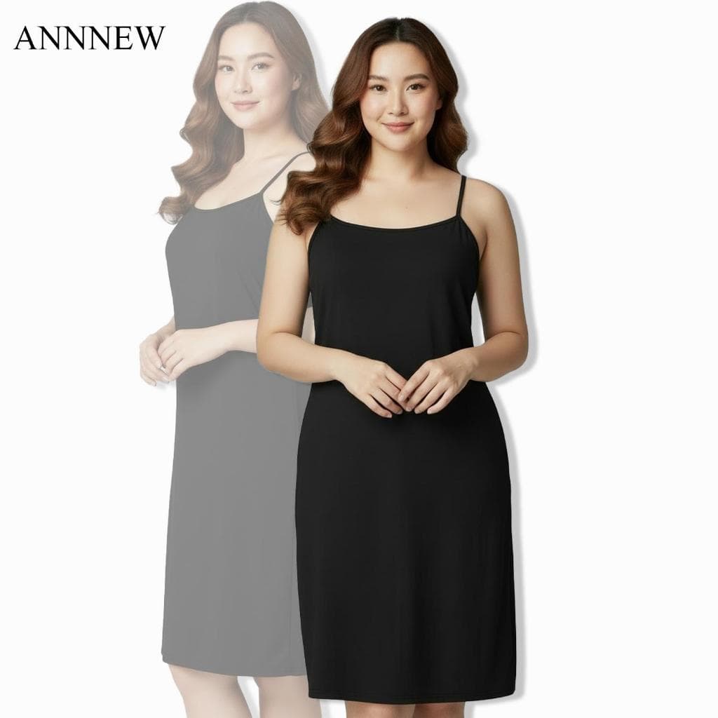 เดรสสายเดี่ยวผ้ายืดวูลเวฟสีพื้น 2474R รูปที่ 3