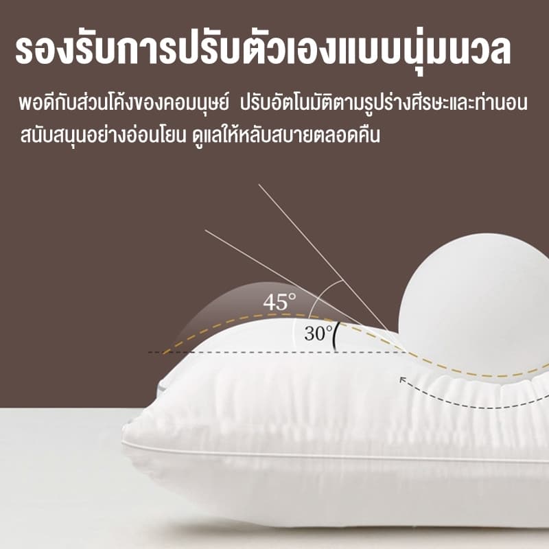 QM หมอน หมอนหนุนสุขภาพ หมอนหนุน เลือกได้ 6 สี หมอนโรงแรม 5ดาว สบายนุ่มนวล ไม่เสียรูปหลังนอนนาน แก้ปวดคอ 600/1400G รูปที่ 2