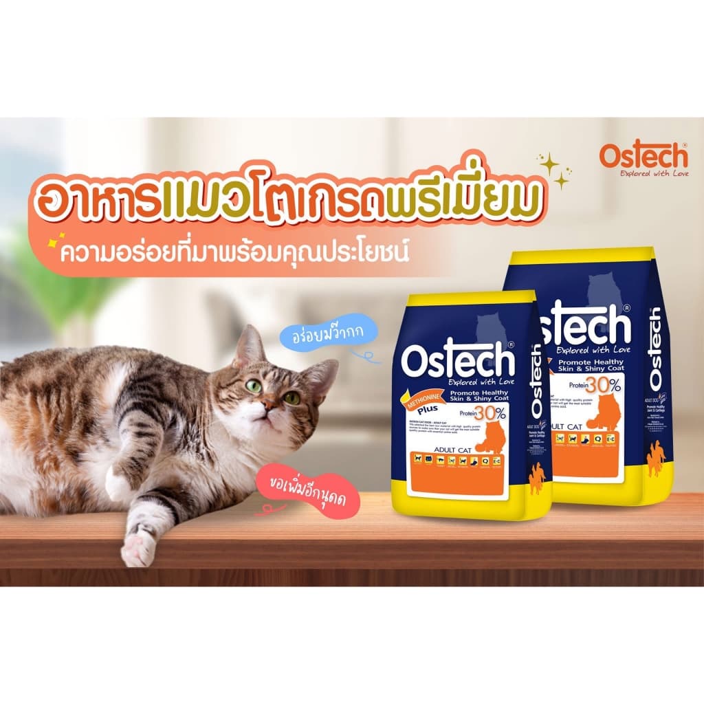 อาหารแมวออสเทค Ostech สูตรแมวโต ครบคุณค่าสารอาหารเพื่อสุขภาพแมวทุกสายพันธุ์ ขนาด 1 kg รูปที่ 3