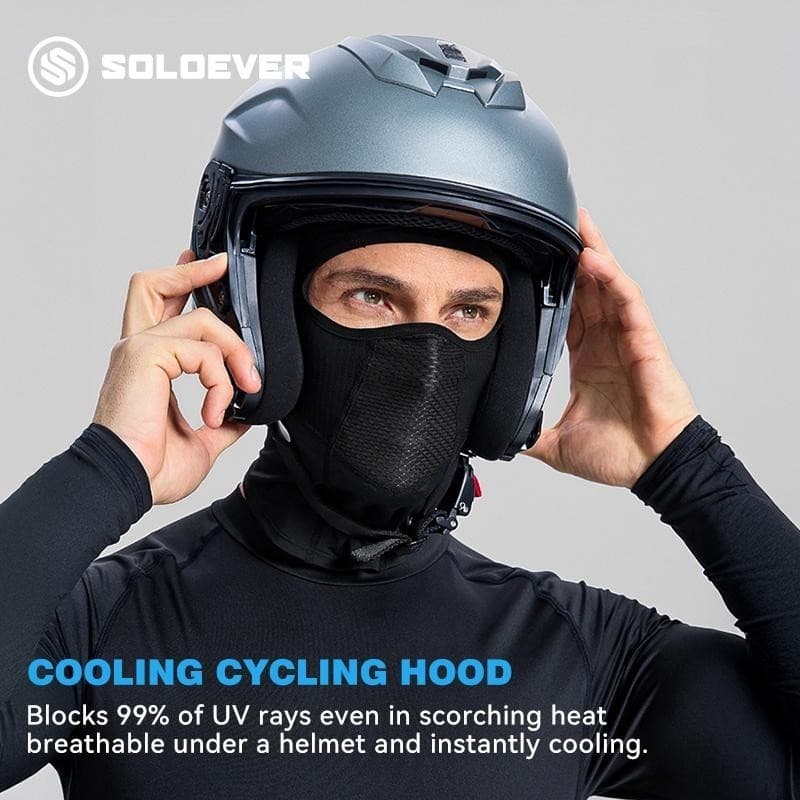 SOLOEVER หน้ากากเต็มหน้าขี่จักรยาน ผ้าบัลาคลาวาตาข่าย–ระบายอากาศได้ดี ป้องกันแสงแดด กันลมและกันฝุ่น รูปที่ 4
