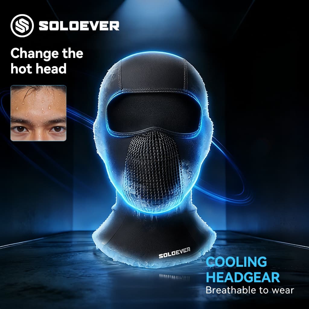 SOLOEVER Balaclava Face Mask สําหรับขี่รถจักรยานยนต์และขี่จักรยาน Biker Mask PM2.5โม่งระบายอากาศ กันฝุ่น กันรังสีuv รูปที่ 3