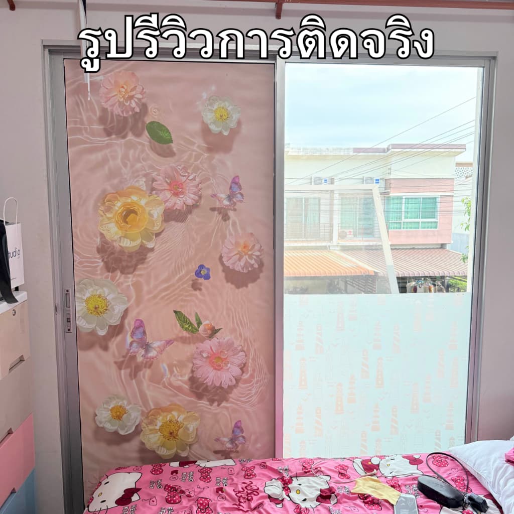 ฟิล์มติดกระจกสูญญากาศ รุ่นดำทึบ กันคนมอง กันแสงแดด100% ติดง่ายนอนเพลิน ฟิล์มฝ้าติดกระจกหน้าต่าง สติ๊กเกอร์ติดกระจกบ้าน รูปที่ 4