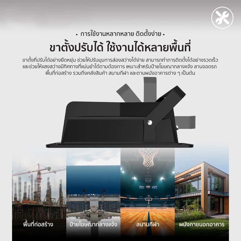 EEKOO สปอตไลท์ ซื้อ 1 แถม 1 สปอร์ตไลท์ LED 2000W โคมไฟฟลัดไลท์ กันน้ำ IP68 ไฟสว่าง Spotlight ไฟกลางแจ้ง ไฟสวน แสงขาว รูปที่ 8