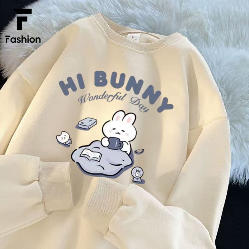 เสื้อกันหนาวผู้หญิง คอกลม แขนยาว สไตล์เกาหลี Oversized 👚 ใส่สบาย เนื้อผ้านุ่ม ราคาดีที่สุดในช้อปปี้!