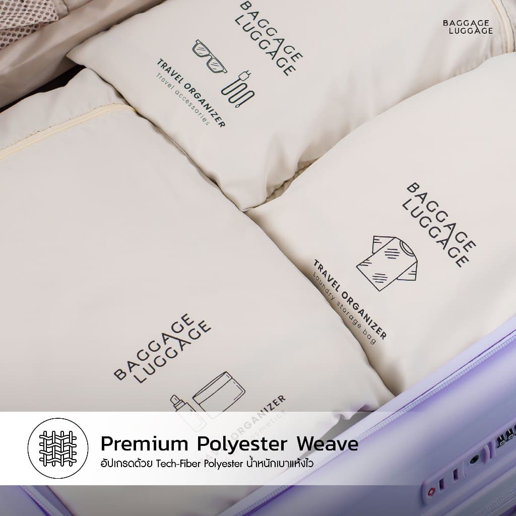 BAGGAGE LUGGAGE กระเป๋าจัดระเบียบเดินทาง 7 ชิ้น Travel Organizer Set | น้ำหนักเบา ระบายอากาศได้ดี รูปที่ 2