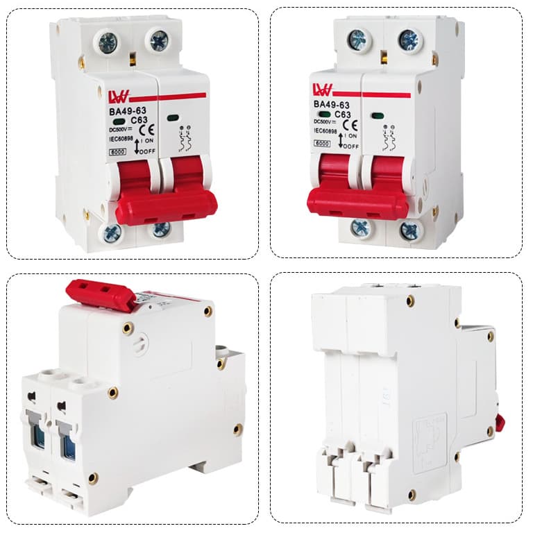 เบรกเกอร์ Breaker DC 500V 2P 6A-63A สำหรับไฟโซล่าเซล์ ไฟฟ้ากระแสตรง ป้องกันการลัดวงจร รูปที่ 6