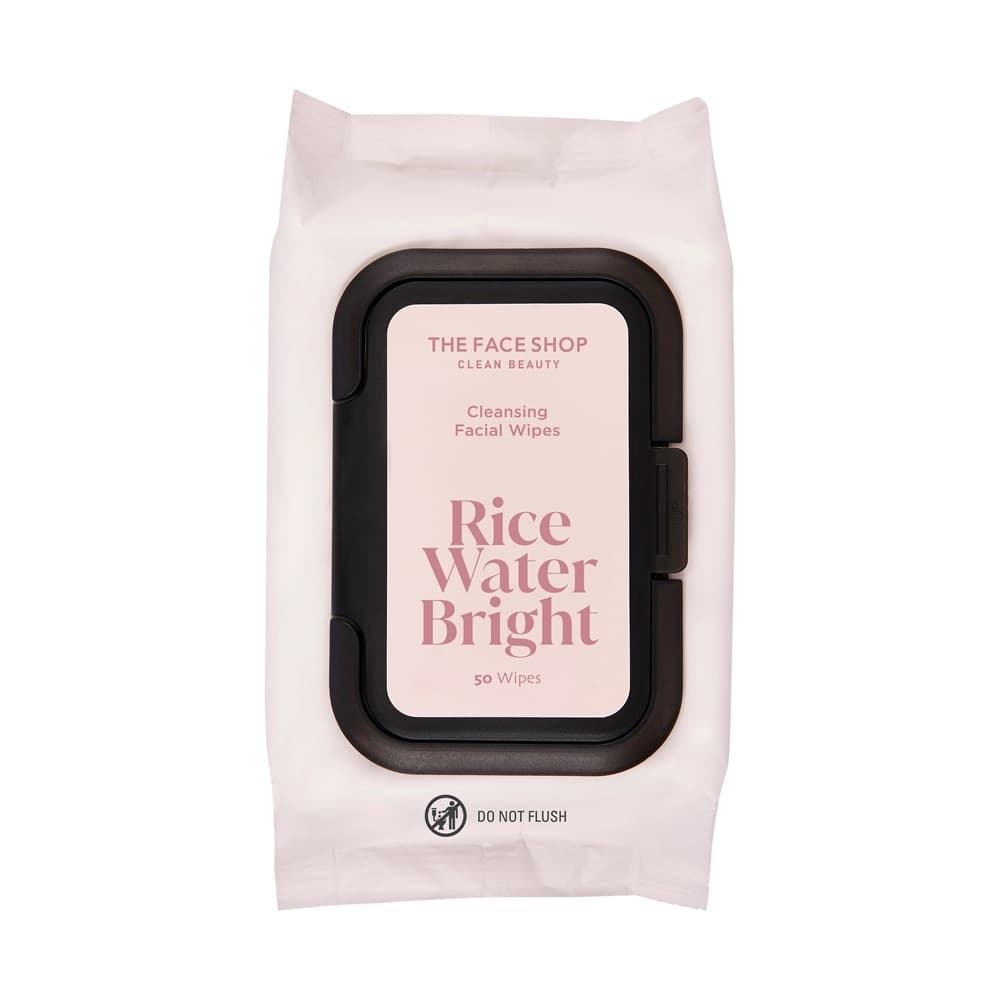 THE FACE SHOP RICE WATER BRIGHT CLEANSING FACIAL WIPES ทิชชู่ ทำความสะอาดเมคอัพ ชุ่มชื้น เนียนนุ่ม กระจ่างใส รูปที่ 4