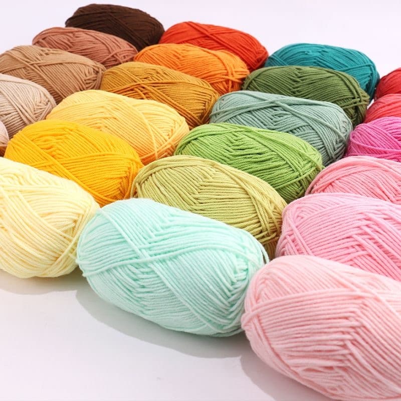 ไหมพรมคอตตอนนม 4ply น้ำหนัก50กรัม สีพาสเทล ถักง่าย ถักโครเชต์ Milk cotton yarn จากไทย รูปที่ 2