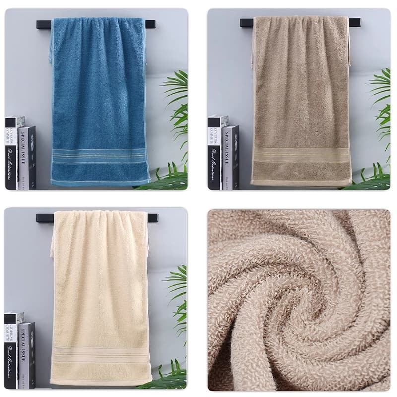ผ้าขนหนูผ้าฝ้าย ผ้าเช็ดผม ดูดซับน้ำดี ขนไม่หลุด ผ้าเช็ดหน้า Cotton 100% ขนาด73X33ซม. แห้งไว รูปที่ 8