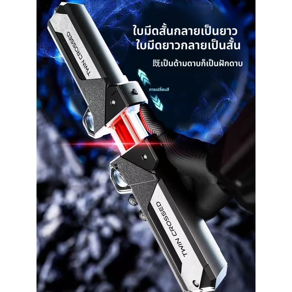 ดาบแสงยืดหดรุ่นใหม่ ของเล่นดาบแสงจากสงครามจักรวาล ดาบสองคมสามารถรวมเป็นหนึ่งเดียวได้ สามารถเปลี่ยนสีได้ แสงไฟกะพริบ รูปที่ 8
