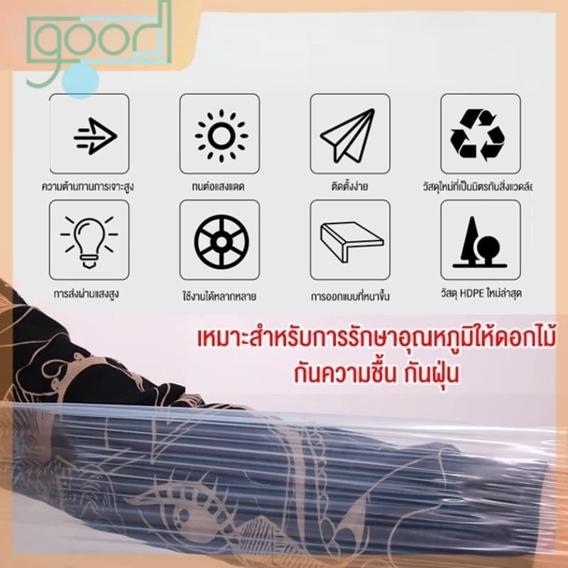 ผ้าใบกันฝนใส อัปเกรดแบบแข็งแรง มีรอยยึดขอบช่วยป้องกันลมขับขวางได้ดี ป้องกันฝนกันฝุ่นได้ครบถ้วน ใช้งานได้นานไม่เสื่อมสภาพ รูปที่ 6