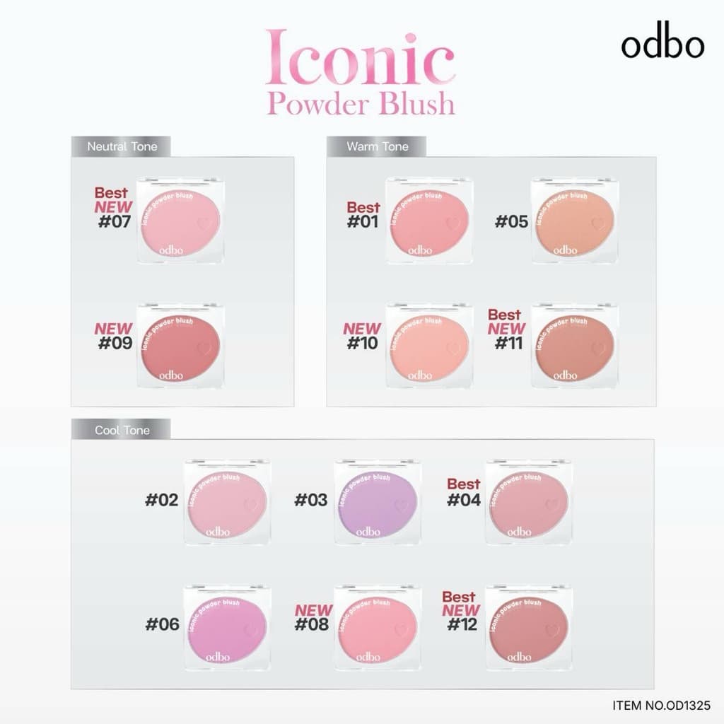 Odbo iconic powder blush OD1325 โอดีบีโอ ไอโคนิค พาวเดอร์ บลัช รูปที่ 4