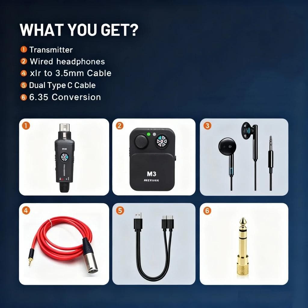 ระบบมอนิเตอร์อินเอียร์ไร้สาย ระบบไออีเอ็มไร้สายสเตอริโอ/โมโน 2.4Ghz เวที/วงดนตรี/การบันทึกสตูดิโอ Wireless Ear Return รูปที่ 9