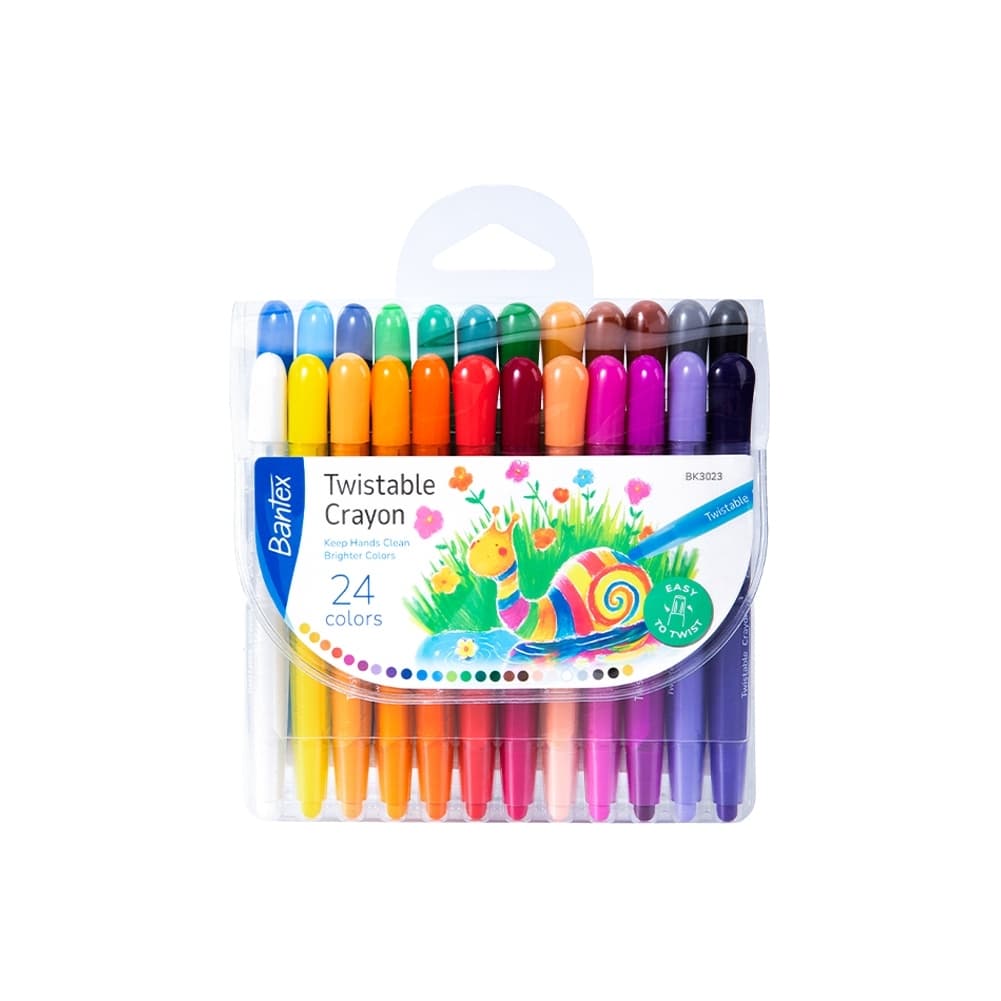 Bantex สีชอล์คน้ำมัน 12/24 สี ด้ามแบบหมุน ใช้งานง่าย ระบายลื่น ไม่เลอะมือ ไม่หักง่าย Oil Pastel รูปที่ 1