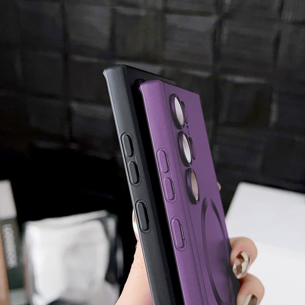 สีเมทัลลิก Magnetic เคส for Samsung A37 A17 A16 A55 A56 A05S A54 A36 A35 A26 S23FE S24 S26Ultra S25พร้อมฟิล์มป้องกันเลนส รูปที่ 6