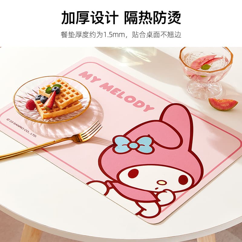 เสื่อฉนวน, เสื่อจานกันน้ํากันลื่น, Sanrio/Hello Kitty/My Melody แผ่นรองจานโต๊ะการ์ตูนป้องกันการลวก รูปที่ 4