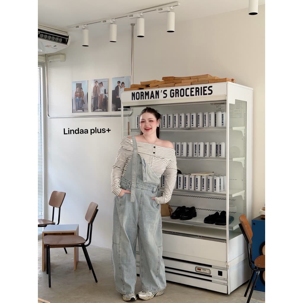 LindaaPlus-- เอี้ยมยีนส์ทรงเบสิค มินิมอลสุดๆ กางเกงเป็นทรงขากระบอกใหญ่พิเศษ buggy jeans รูปที่ 5