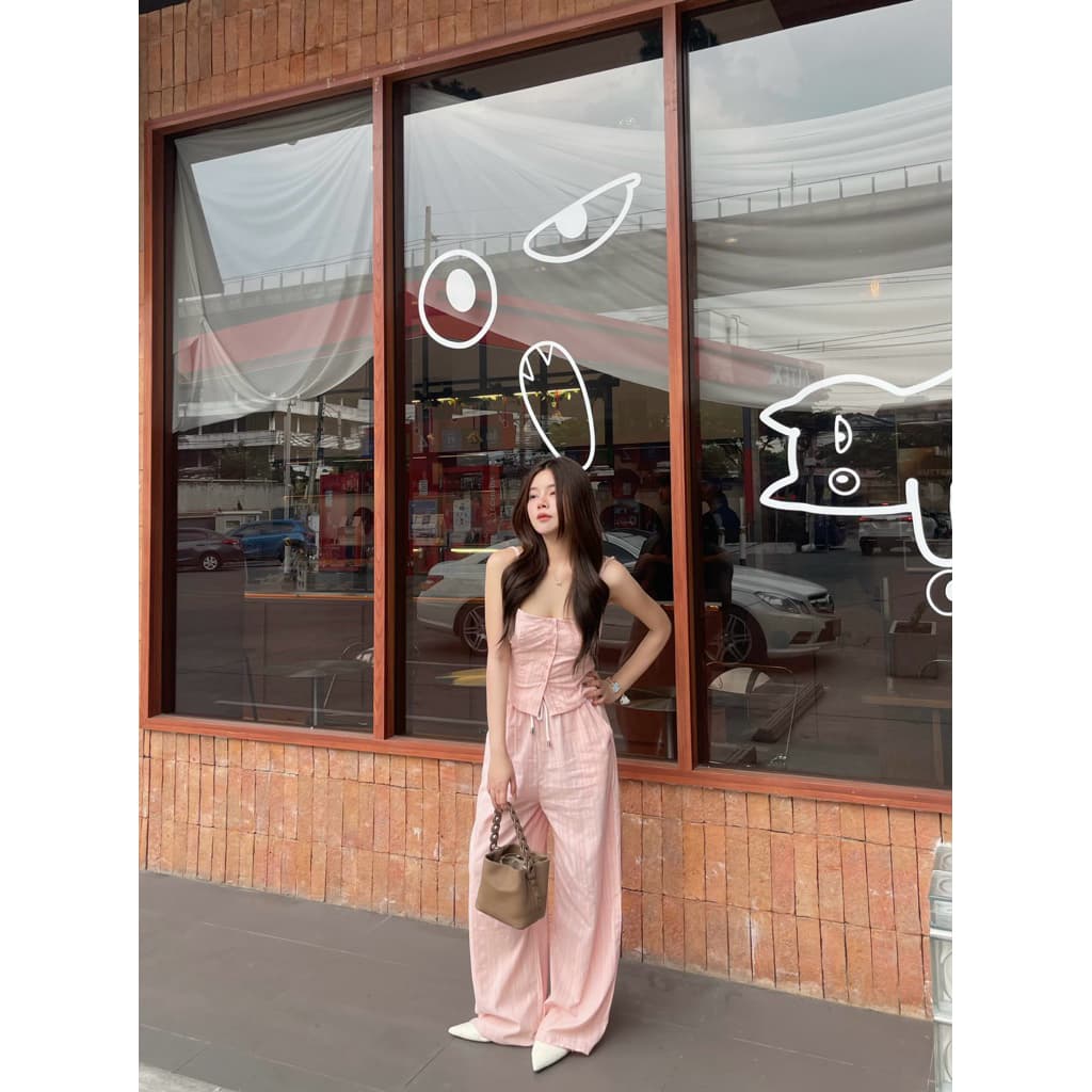 BEBELUGA - Betty pants กางเกงขากระบอก เอวยืด รูปที่ 2
