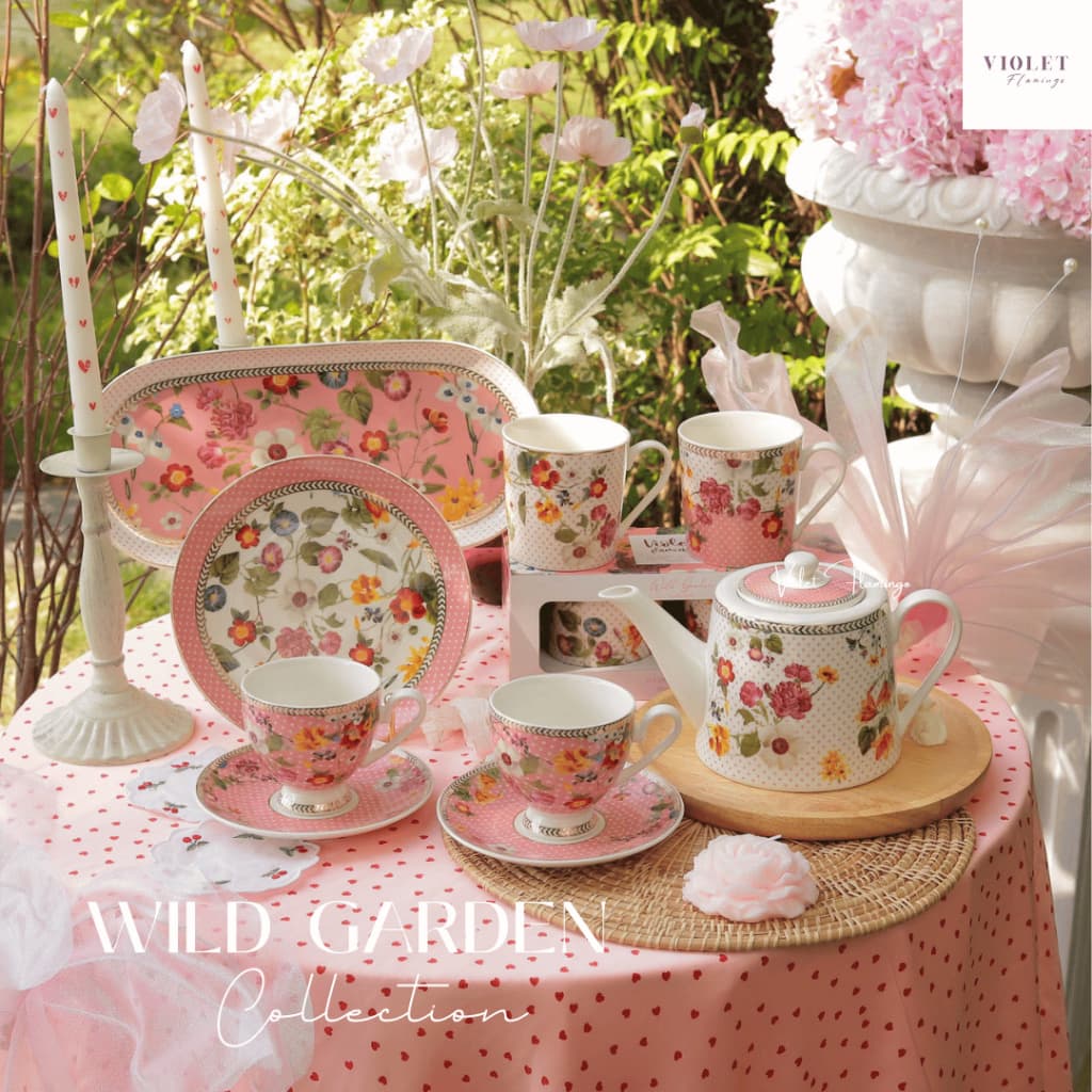 Violet Flamingo - Wild Garden Collection – กาน้ำชา แก้วชาพร้อมจานรอง แก้วมัคพร้อมกล่องของขวัญลายดอกไม้แสนหวาน รูปที่ 1