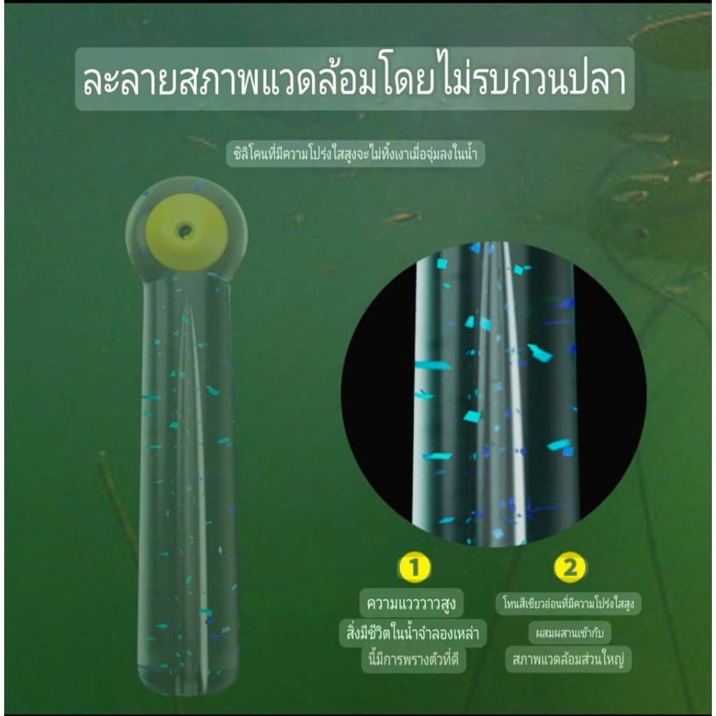 ที่เสียบทุ่นแบบกล่อง สีเขียวใสเพชรสำหรับตกปลา ที่เสียบทุ่นซิลิโคน ติดแน่น ทนนาน กล่อง20ชิ้น มี 3 ขนาด รูปที่ 2